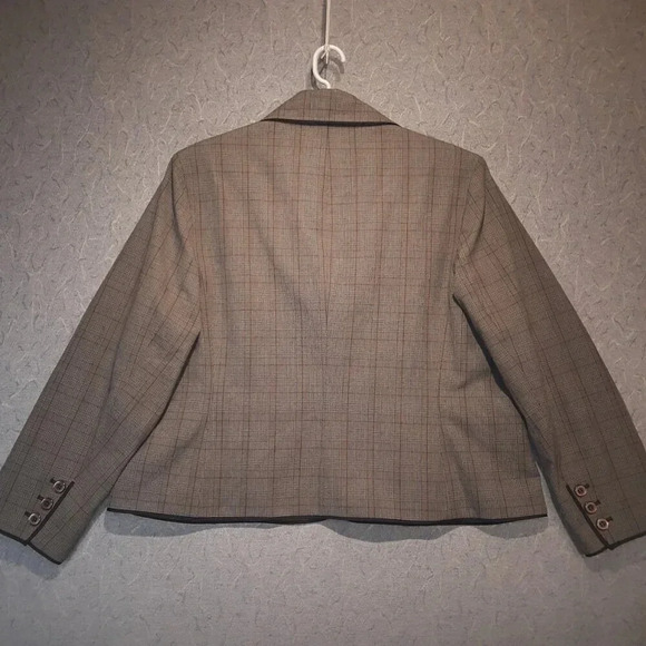 Norton McNaughton Woman's Brown Plaid Blazer Size 18W - Picture 10 of 16